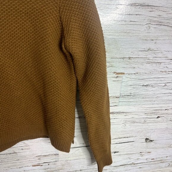 J. Crew Wool Blend Mixed Media Waffle Knit Pullover Sweater brown size xs - Picture 3 of 9